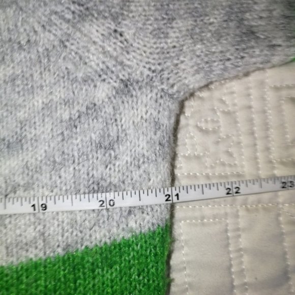 Medium ONLY Oversized Color Block Stripes Wool Crewneck Chunky Knit Sweater - Picture 12 of 12